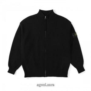 Stone Islandストーンアイランド定番ベーシックスリーブアームバッジロゴスタンドカラーニットコート