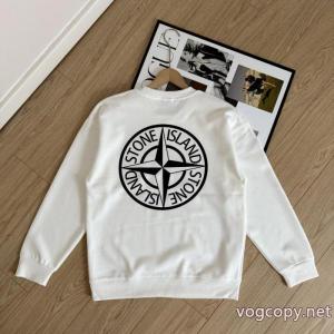 STONE ISLANDストーンアイランドロゴプリントラウンドネック長袖パーカー