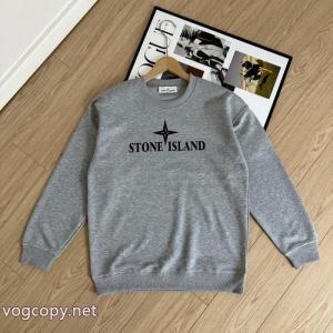 STONE ISLANDストーンアイランドロゴプリントラウンドネック長袖パーカー