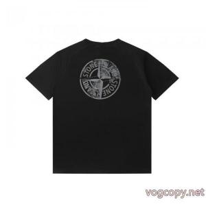 STONE ISLAND背面反射ロゴラウンドネック半袖Tシャツ