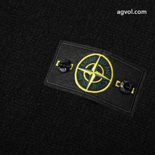 Stone Islandストーンアイランド定番ベーシックスリーブアームバッジロゴスタンドカラーニットコート 3