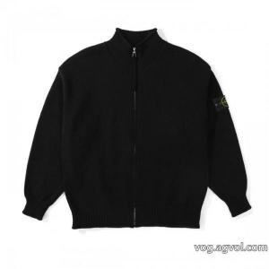 Stone Islandストーンアイランド定番ベーシックスリーブアームバッジロゴスタンドカラーニットコート