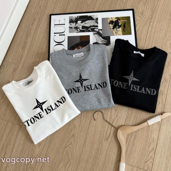 STONE ISLANDストーンアイランドロゴプリントラウンドネック長袖パーカー 6 
