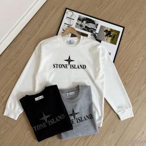 STONE ISLANDストーンアイランドロゴプリントラウンドネック長袖パーカー
