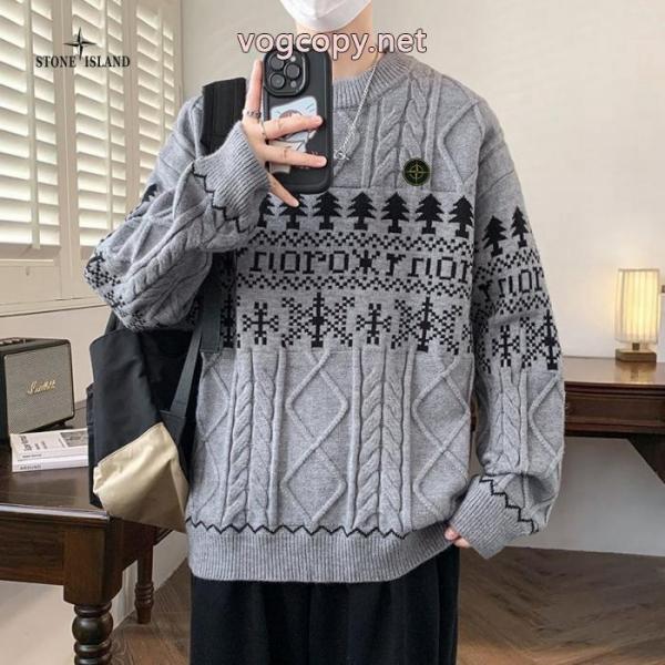 STONE ISLAND✘石島海外版26 ss新型4色だるい風ゆったり版カップルセーター! 3