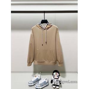 BURBERRY/バーバリークラシックシンプルブランドエレメントチェック柄布パッチワークハットパーカー